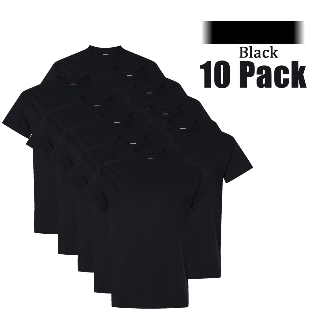 Gildan Heavy Cotton T-Shirt, Black 10-Pack, Small Business Customization & Cricut Bundle